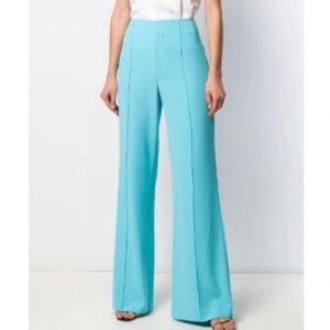 Alice + Olivia Dylan Blue High Waisted Wide Leg Pant in Bluebird
